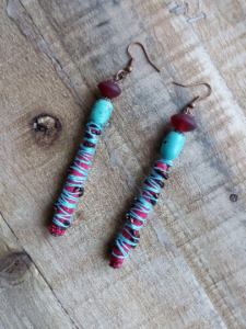 Boho string bound earrings available for purchase